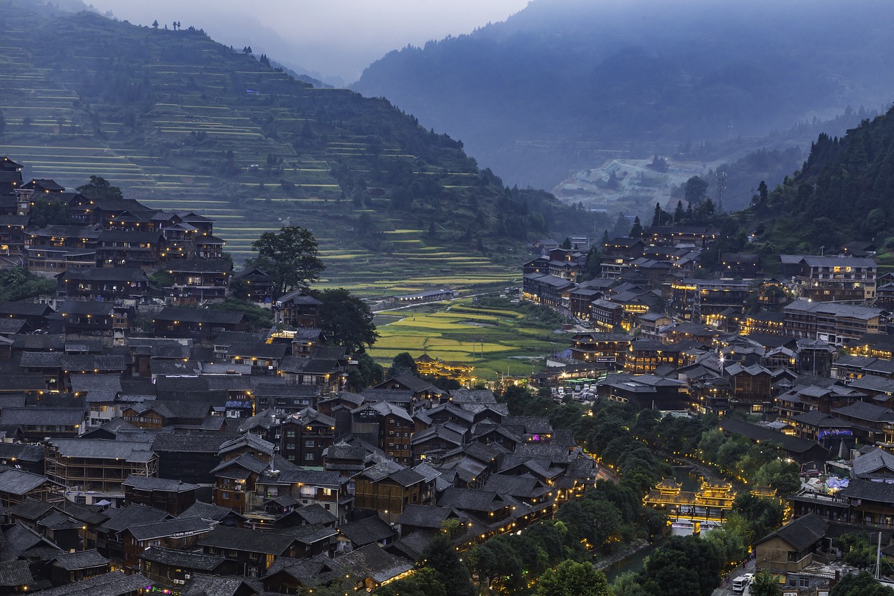 blue village, village, qianhu miao village